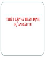 Slide bai giang Tham dinh du an UEH  Chuong 1