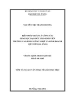 Biện pháp quản lý công tác giáo dục đạo đức cho sinh viên trường cao đẳng công nghệ và kinh doanh Việt Tiến Đà Nẵng
