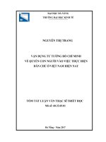 Vận dụng tư tưởng hồ chí minh về quyền con người vào việc thực hiện dân chủ ở việt nam hiện nay
