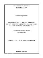 Biện pháp quản lý công tác bồi dưỡng đội ngũ giáo viên tại trường cao đẳng nghề Đà Nẵng trong giai đoạn hiện nay