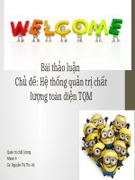 Thảo luận Hệ thống quản trị chất lượng toàn diện TQM