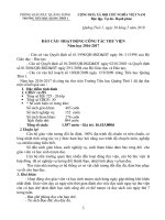 báo cáo HOẠT ĐỘNG CÔNG tác THƯ VIỆN 