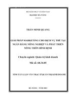 Giải pháp Marketing cho dịch vụ thẻ tại Ngân hàng Nông nghiệp và Phát triển Nông thôn Bình Định