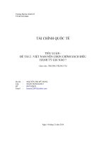 KHÓA LUẬN TỐT NGHIỆP TÀI CHÍNH QUỐC TẾ NĂM 2017
