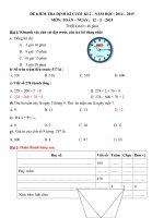 ĐỀ KIỂM TRA ĐỊNH KÌ CK2 TOÁN KHỐI 2 - 2014-2015