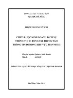 Chiến lược kinh doanh dịch vụ thông tin di động tại Trung tâm Thông tin di động khu vực III (VMSIII