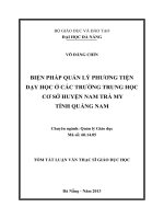 Biện pháp quản lý phương tiện dạy học ở các trường trung học cơ sở huyện Nam Trà My tỉnh Quảng Nam