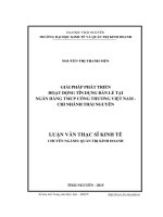 Giải pháp phát triển hoạt động tín dụng bán lẻ tại Ngân hàng TMCP Công thương Việt Nam  Chi nhánh Thái nguyên (LV thạc sĩ)