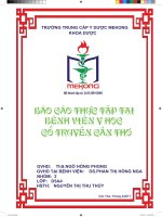 Bài báo cáo thực tập ở bệnh viện y học cổ truyền Cần Thơ