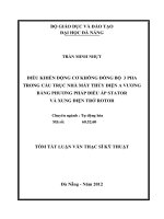 Điều khiển động cơ không đồng bộ 3 pha trong cầu trục nhà máy thủy điện A Vương bằng phương pháp điều áp Stator và xung điện trở Rotor