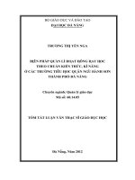 Biện pháp quản lý hoạt động dạy học theo chuẩn kiến thức, kỹ năng ở các trường tiểu học quận Ngũ Hành Sơn thành phố Đà Nẵng