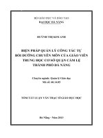 Biện pháp quản lý công tác tự bồi dưỡng chuyên môn của giáo viên trung học cơ sở quận Cẩm Lệ thành phố Đà Nẵng