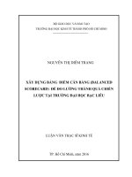 Xây dựng bảng điểm cân bằng (balanced scorecard) để đo lường thành quả chiến lược tại trường đại học bạc liêu 