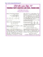 BỘ đề đáp án vào 10 CHUYÊN TOÁN