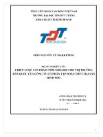 CHIẾN LƯỢC SẢN PHẨM TÔM NOBASHI CHO THỊ TRƯỜNG HÀN QUỐC CỦA CÔNG TY CỔ PHẦN TẬP ĐOÀN THỦY HẢI SẢN MINH PHÚ.