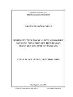 Nghiên cứu thực trạng và đề xuất giải pháp xây dựng nông thôn mới trên địa bàn huyện Yên Sơn, tỉnh Tuyên Quang (LV thạc sĩ)