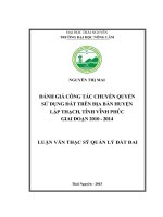 Đánh giá công tác chuyển quyền sử dụng đất trên địa bàn huyện Lập Thạch, tỉnh Vĩnh Phúc (LV thạc sĩ)