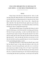 TÀI LIỆU THAM KHẢO   TĂNG CƯỜNG PHỐI hợp CÔNG tác đối NGOẠI với QUỐC PHÒNG, AN NINH TRONG TÌNH HÌNH HIỆN NAY