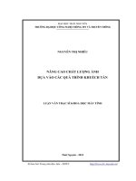 Nâng cao chất lượng ảnh dựa vào các quá trình khuếch tán (LV thạc sĩ)