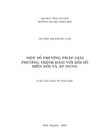 Một số phương pháp giải phương trình hàm với đối số biến đổi và áp dụng (LV thạc sĩ)