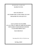 Gian lận báo cáo tài chính của các công ty niêm yết trên sở giao dịch chứng khoán thành phố Hồ Chí Minh và giải pháp phòng ngừa