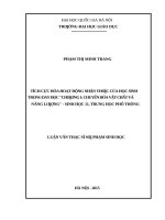 Tích cực hóa hoạt động nhận thức của học sinh trong dạy học chương i chuyển hóa vật chất và năng lượng   sinh học 11 trung học phổ thông 