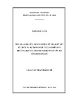 Mối quan hệ giữa trách nhiệm xã hội, gắn kết tổ chức và dự định nghỉ việc nghiên cứu trường hợp các doanh nghiệp sản xuất tại tỉnh bình phước 
