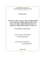 Đánh giá thực trạng công nghệ khí hóa ở các nhà máy nhiệt điện ở việt nam, đề xuất công nghệ phù hợp cho các nhà máy nhiệt điện trong tương lai 