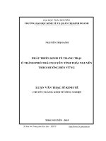 Phát triển kinh tế trang trại ở thành phố Thái Nguyên, tỉnh Thái Nguyên theo hướng bền vững (LV thạc sĩ)
