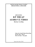 Kỹ thuật Audio và Video bài giảng dành cho sinh viên Đại học và cao đẳng