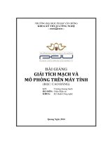 Giải tích mạch và mô phỏng trên máy tính bài giảng dành cho sinh viên Đại học và cao đẳng