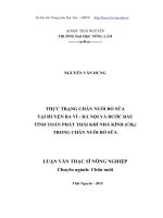 Thực trạng chăn nuôi bò sữa tại Huyện Ba Vì  Hà Nội và bước đầu tính toán phát thải khí nhà kính (CH4) trong chăn nuôi bò sữa (LV thạc sĩ)