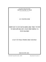 Thiết kế xây dựng khóa học trực tuyến về mối liên hệ giữa Toán đại học và Toán phổ thông (LV thạc sĩ)