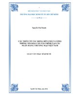 Các nhân tố tác động đến chất lượng thông tin báo cáo tài chính tại các ngân hàng thương mại việt nam 