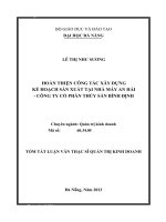 Hoàn thiện công tác xây dựng kế hoạch sản xuất tại Nhà máy An Hải - Công ty Cổ phần thủy sản Bình Địn