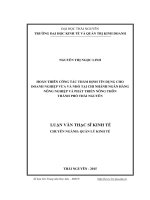 Hoàn thiện công tác thẩm định tín dụng cho doanh nghiệp vừa và nhỏ tại chi nhánh ngân hàng Nông nghiệp và Phát triển Nông thôn Thành phố Thái Nguyên (LV thạc sĩ)