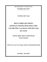 Hoàn thiện hệ thống đánh giá thành tích nhân viên tại trường cao đẳng thương mại Đà Nẵng