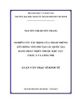 Nghiên cứu tác động của tham nhũng lên dòng vốn FDI tại các quốc gia đang phát triển thuộc khu vực châu á và châu phi 
