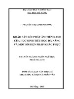 Khảo sát lỗi phát âm tiếng Anh của học sinh tiểu học Đà Nẵng và một số biện pháp khắc phục