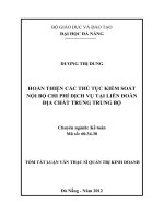 Hoàn thiện các thủ tục kiểm soát nội bộ chi phí dịch vụ tại Liên đoàn Địa chất Trung Trung Bộ