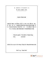 Hoàn thiện công tác xếp hạng tín dụng nội bộ đối với khách hàng doanh nghiệp tại ngân hàng TMCP Đầu tư và Phát triển Việt Nam, chi nhánh tỉnh Bình Định