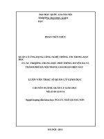 Quản lý ứng dụng công nghệ thông tin trong dạy học ở các trường trung học phổ thông huyện ba vì, thành phố hà nội trong giai đoạn hiện nay 