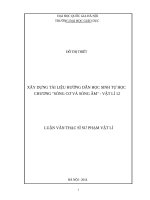 Xây dựng tài liệu hướng dẫn học sinh tự học chương sóng cơ và sóng âm vật lí 12 