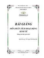 Phân tích hoạt động kinh tế bài giảng, giáo trình dành cho sinh viên đại học, cao đẳng