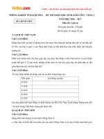 Đề thi học sinh giỏi môn Lịch sử lớp 9 thành phố Hải Dương năm học 2016  2017 vòng 2 