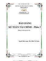 Kế toán tài chính 3  bài giảng, giáo trình dành cho sinh viên đại học, cao đẳng