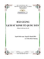 Lịch sử kinh tế quốc dân bài giảng, giáo trình dành cho sinh viên đại học, cao đẳng
