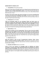 ADVANTAGES and DISADVANTAGES OF LIVING IN a CITY