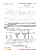 Đề thi học sinh giỏi cấp tỉnh môn Địa lý lớp 9 phòng GDĐT Tam Đảo, Vĩnh Phúc năm 2015  2016 