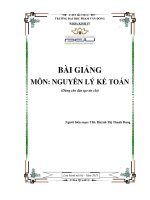 Nguyên lý kế toán bài giảng, giáo trình dành cho sinh viên đại học, cao đẳng